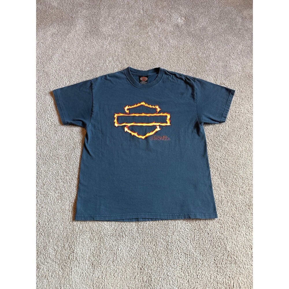 Vintage 2001 Harley Davidson Flame Logo Men’s Tee Size Large